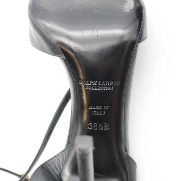 Ralph Lauren Collection Black Heels Women's EU 38.5 B Pump Open Toe Ankle Strap - Picture 3 of 12